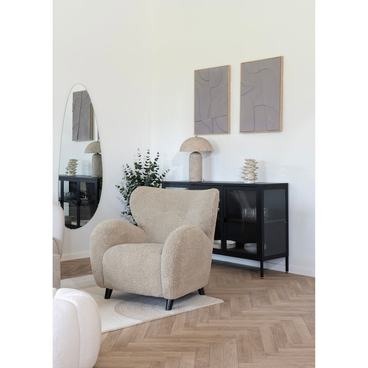 
Design Sideboard „Leonies“ aus Metall, 3-türig - Schwarz