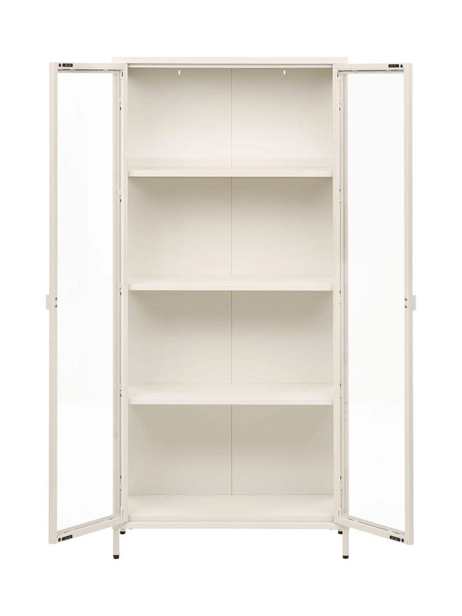 
Design Vitrine „Leonies“ aus Metall, 2-türig - Off White