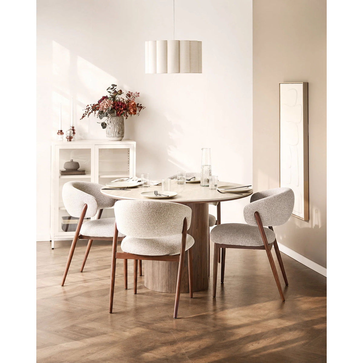 
Highboard di design «Leonies» in metallo, a 2 ante - Bianco sporco