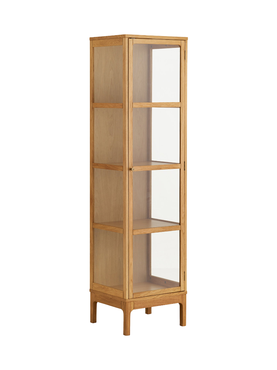 
Designer wooden display cabinet “Zamora” with 2 doors - Oak Dark Brown / 90 x 40 x 180 cm