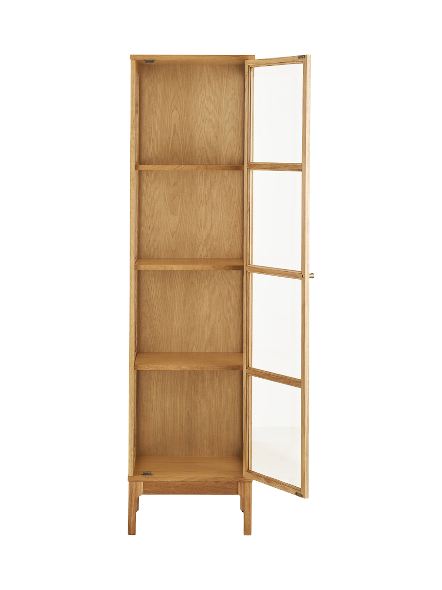 
Vitrine en bois design « Zamora » à 2 portes - Chêne naturel / 40 x 47 x 180 cm