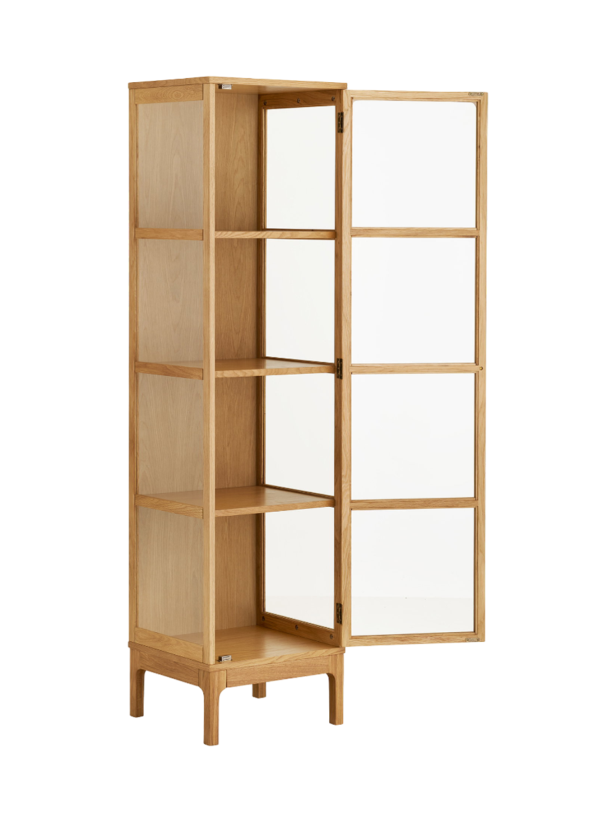 
Vitrine en bois design « Zamora » à 2 portes - Chêne naturel / 40 x 47 x 180 cm