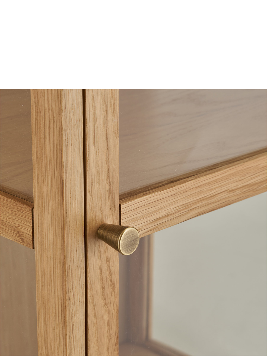 
Vitrine en bois design « Zamora » à 2 portes - Chêne naturel / 40 x 47 x 180 cm