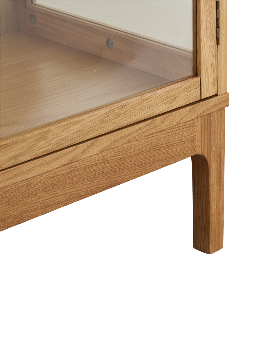 
Vitrine en bois design « Zamora » à 2 portes - Chêne naturel / 40 x 47 x 180 cm