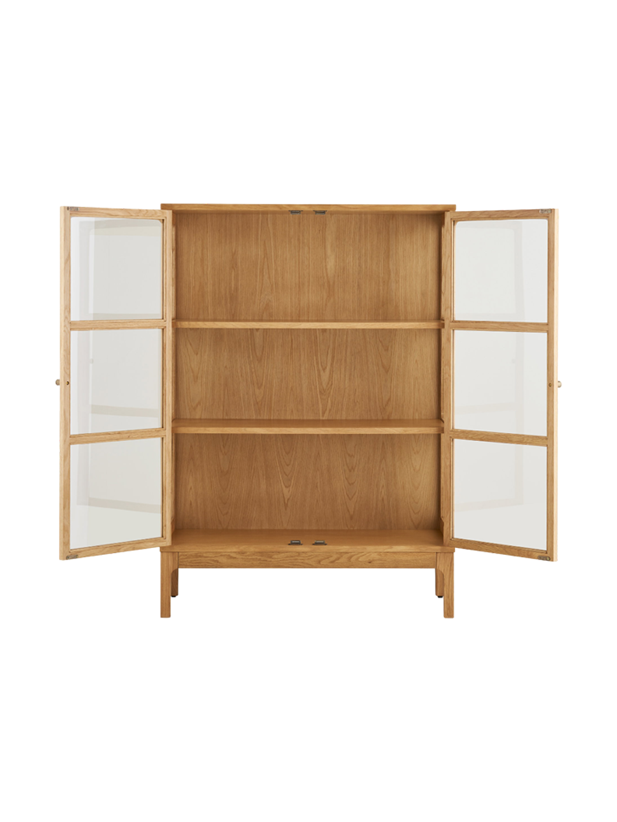 
Design Holz Highboard „Zamora“ 2-türig - Eiche Natural