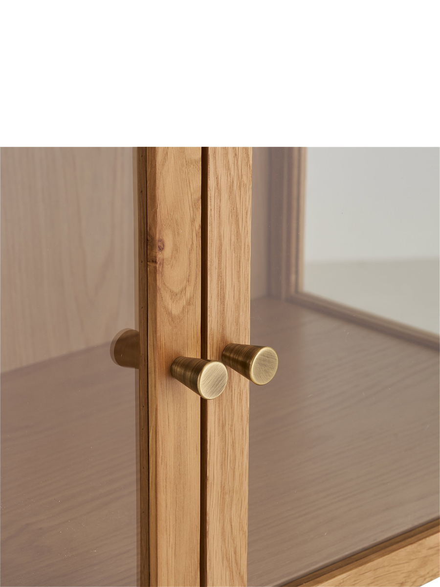 
Design Holz Highboard „Zamora“ 2-türig - Eiche Natural