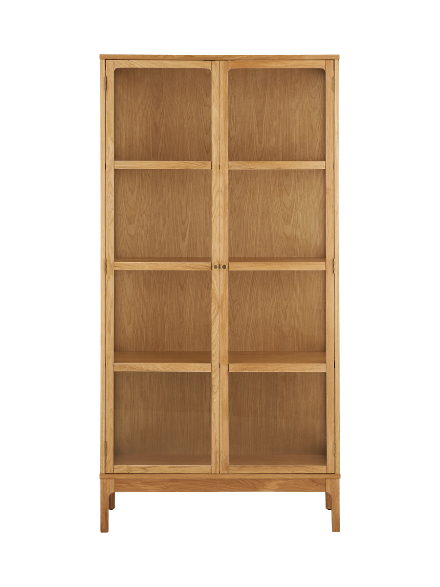 
Vetrina di design in legno «Zamora» a 2 ante - Rovere Naturale / 90 x 40 x 180 cm