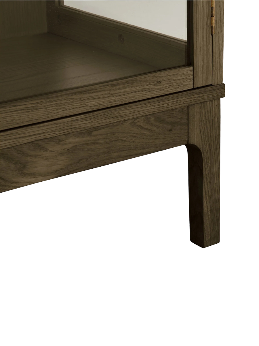 
Design Holzvitrine „Zamora“ 2-türig - Eiche Dunkelbraun / 90 x 40 x 180 cm