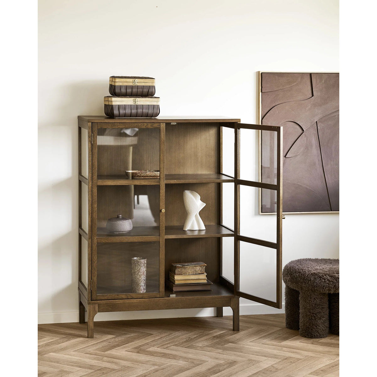 
Highboard in legno di design «Zamora», a 2 ante - Rovere Marrone scuro
