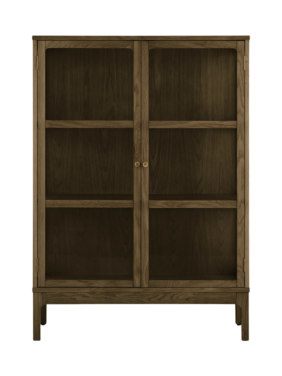 
Design Holz Highboard „Zamora“ 2-türig - Eiche Dunkelbraun