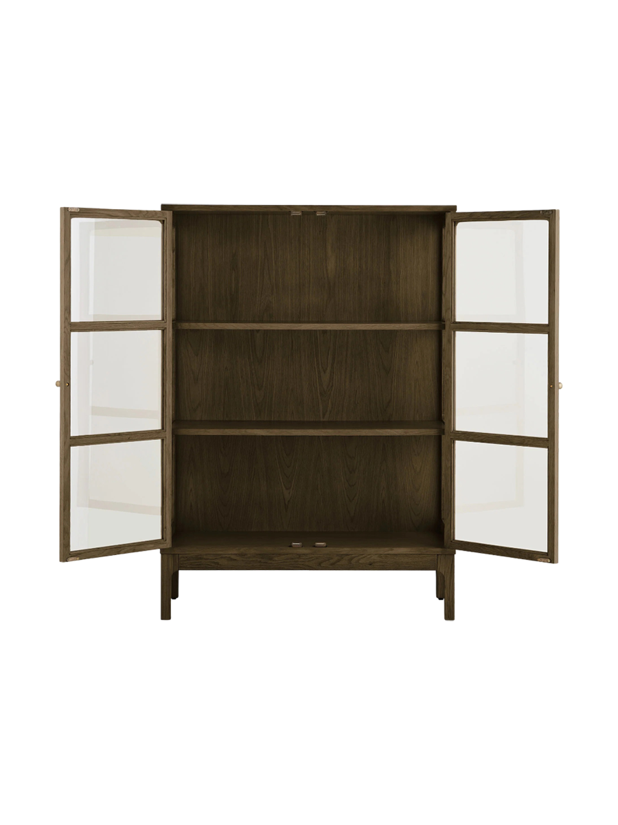 
Design Holz Highboard „Zamora“ 2-türig - Eiche Dunkelbraun