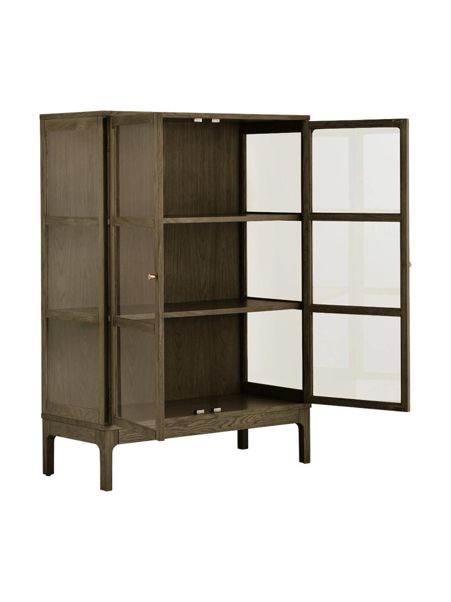 
Design Holz Highboard „Zamora“ 2-türig - Eiche Dunkelbraun
