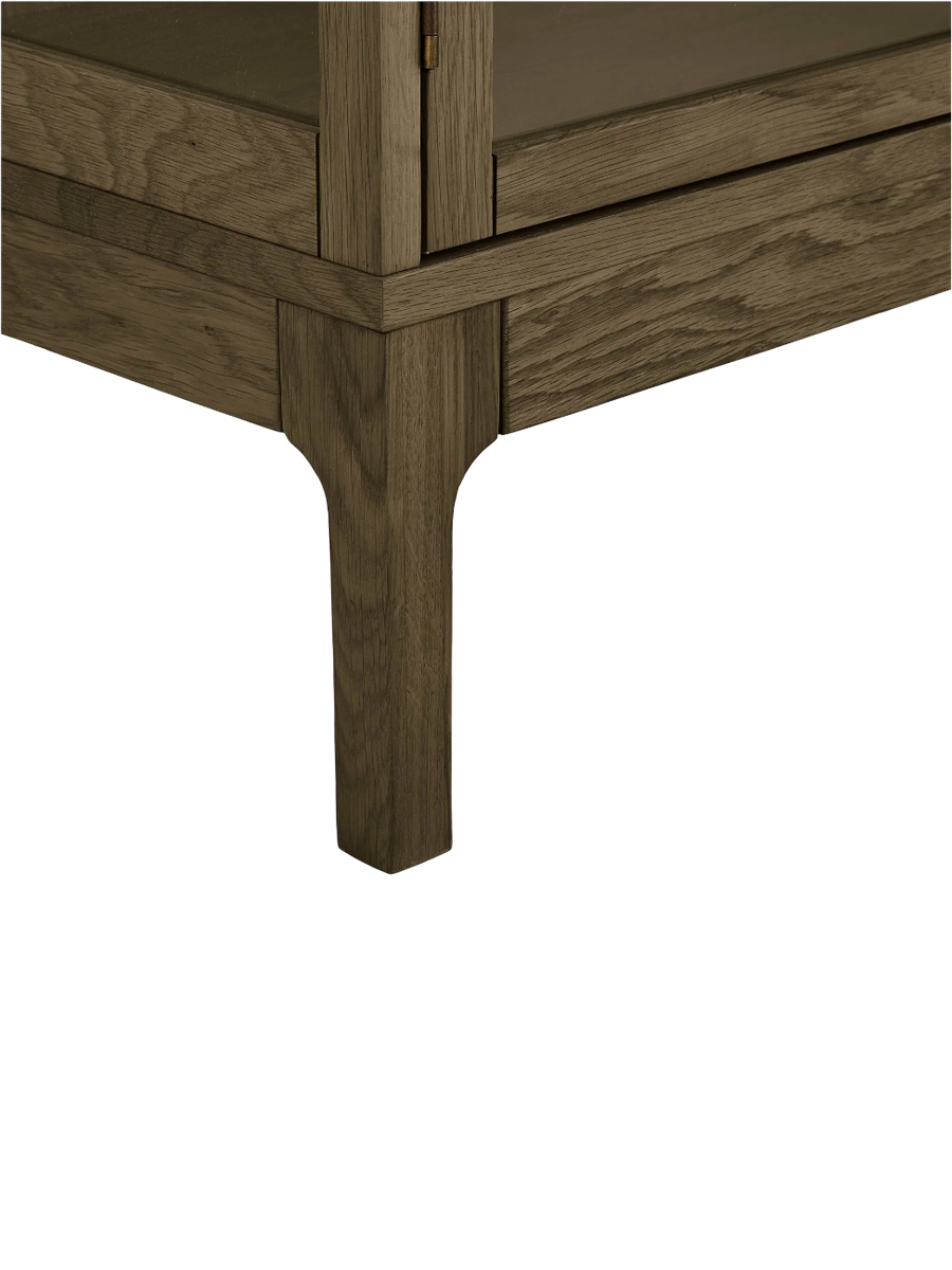 
Design Holz Highboard „Zamora“ 2-türig - Eiche Dunkelbraun