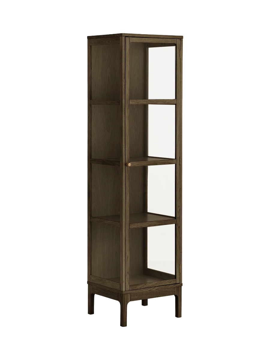 
Vitrine en bois design « Zamora » à 2 portes - Chêne naturel / 40 x 47 x 180 cm
