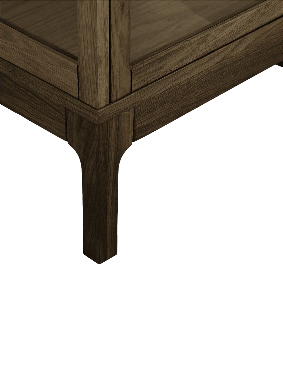 
Vitrine en bois design « Zamora » à 2 portes - Chêne brun foncé / 40 x 47 x 180 cm