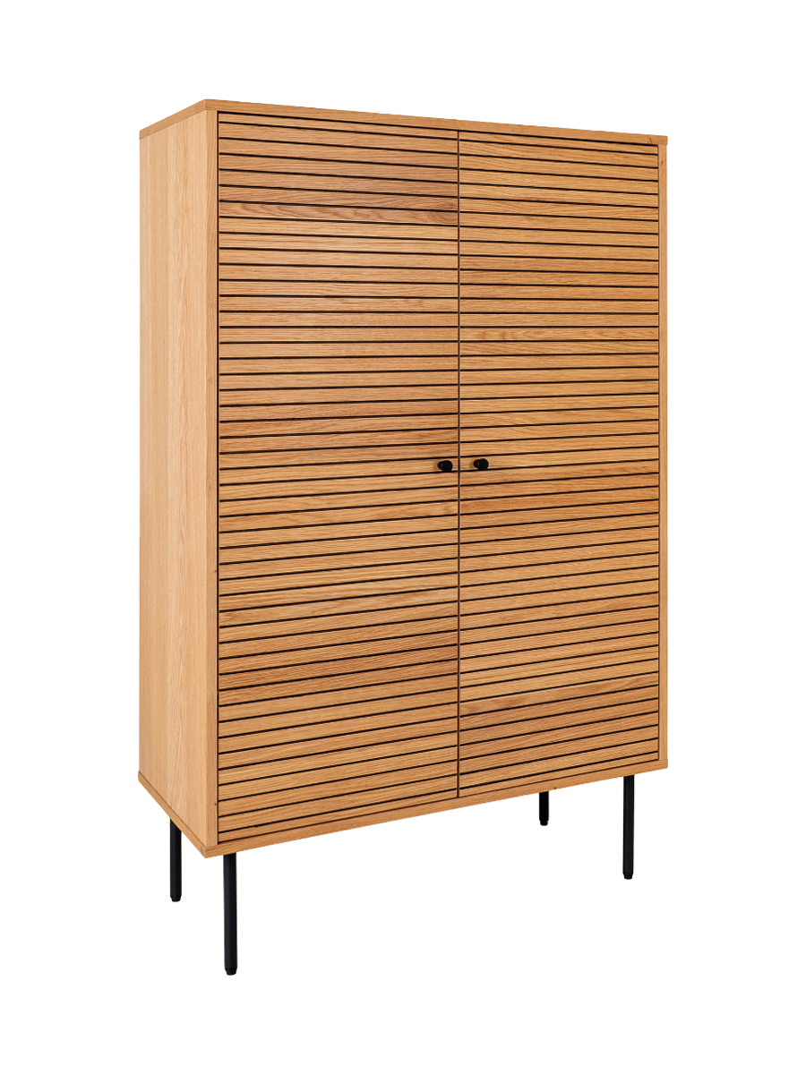 
Mobile alto di design «Nokia» a 2 ante - Rovere Naturale