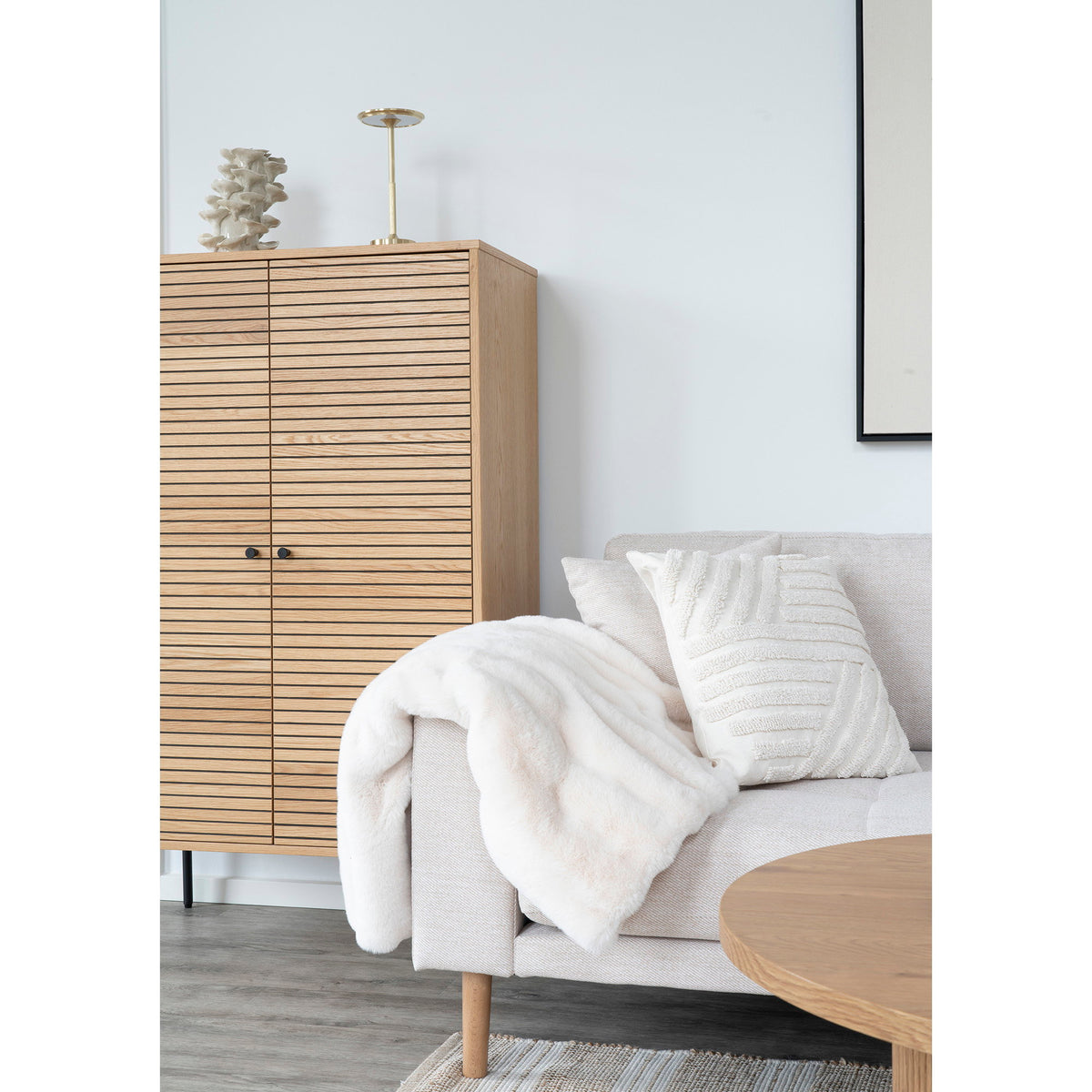
Design Highboard „Nokia“ 2-türig - Eiche Natural