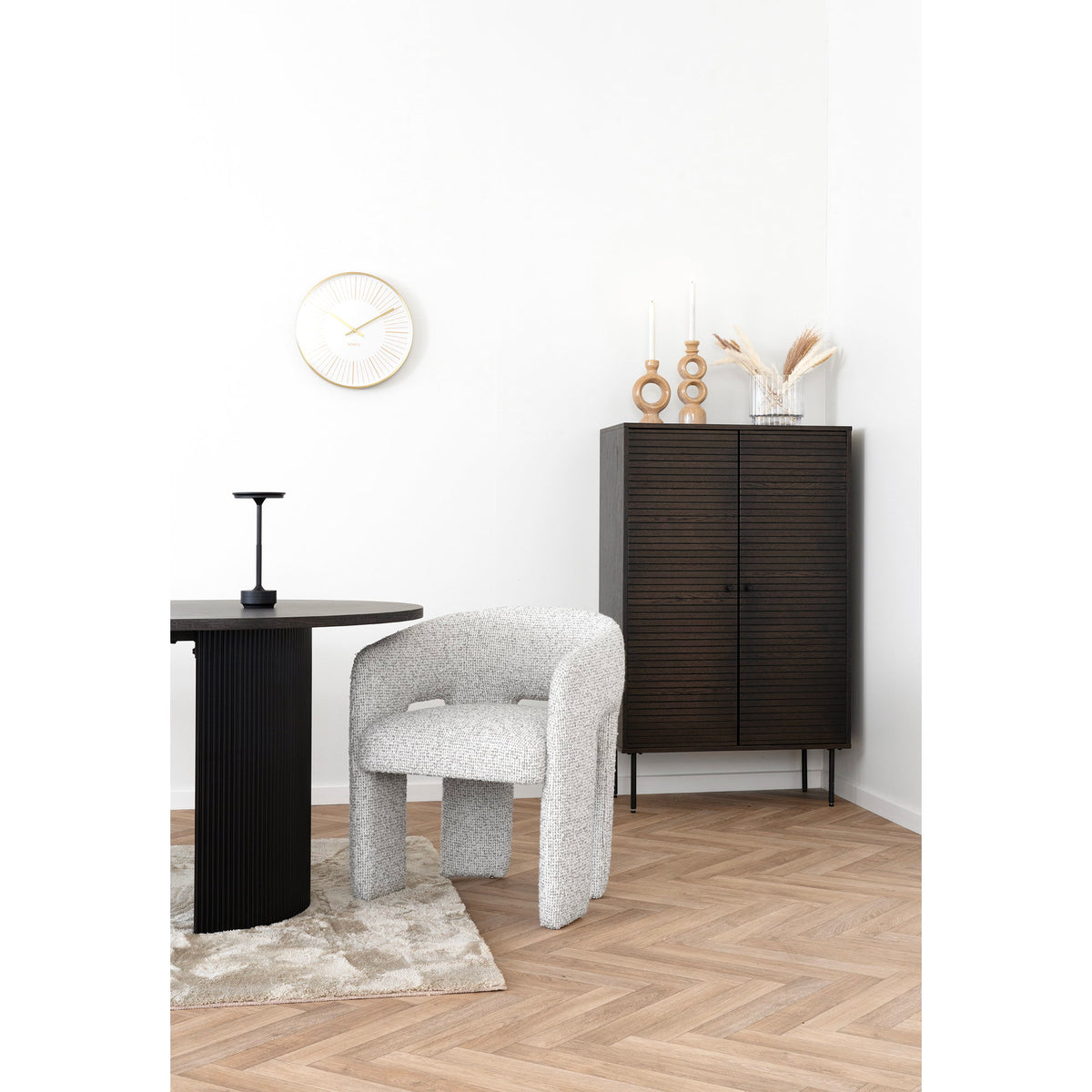 
Mobile alto di design «Nokia» a 2 ante - Rovere Marrone scuro