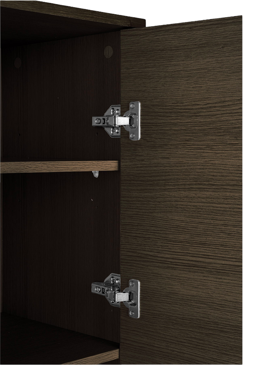 
Mobile alto di design «Nokia» a 2 ante - Rovere Marrone scuro