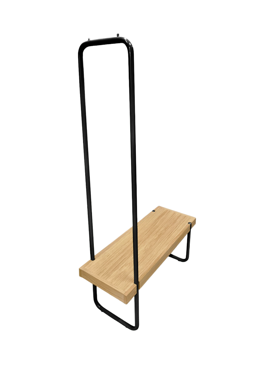 
Banc design "Ben" avec porte-manteau intégré - Noir / Chêne