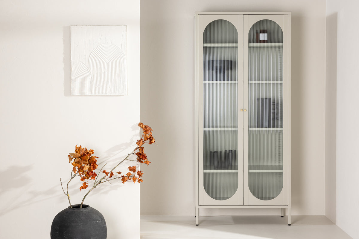 
"Lima" Metal Display Cabinet - Beige