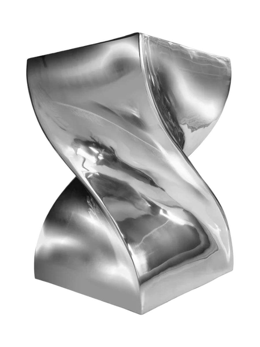 
"Twist" Designer Side Table - Silver