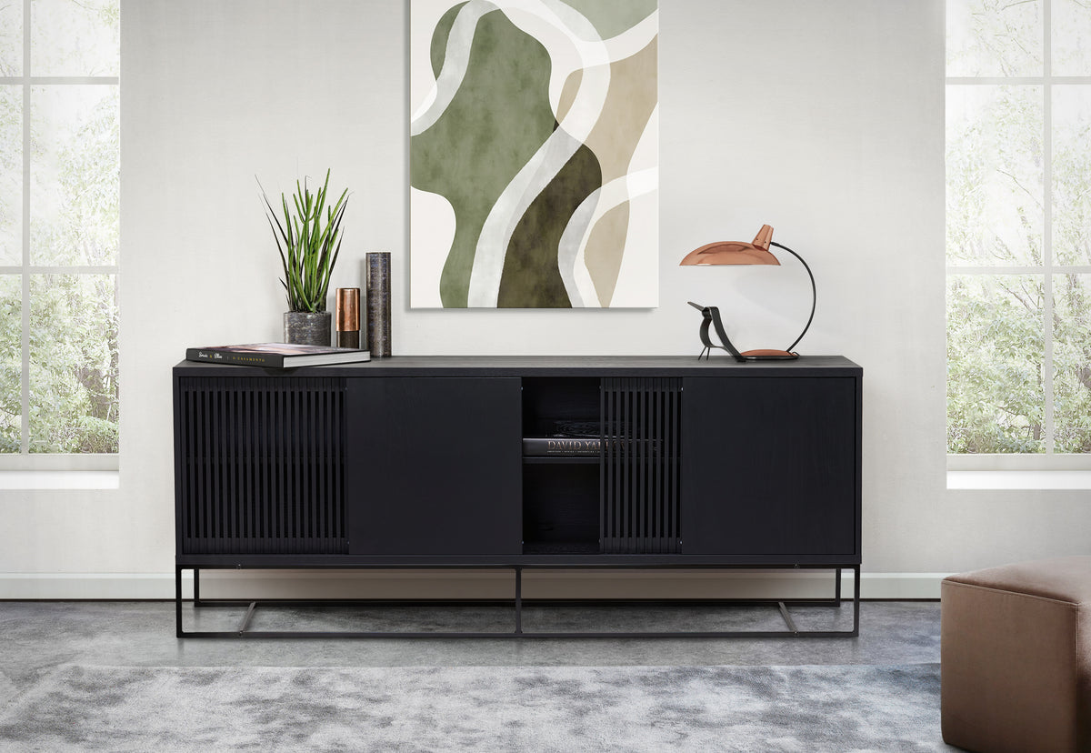 
Credenza di design «Endness» con ante scorrevoli - Rovere Nero