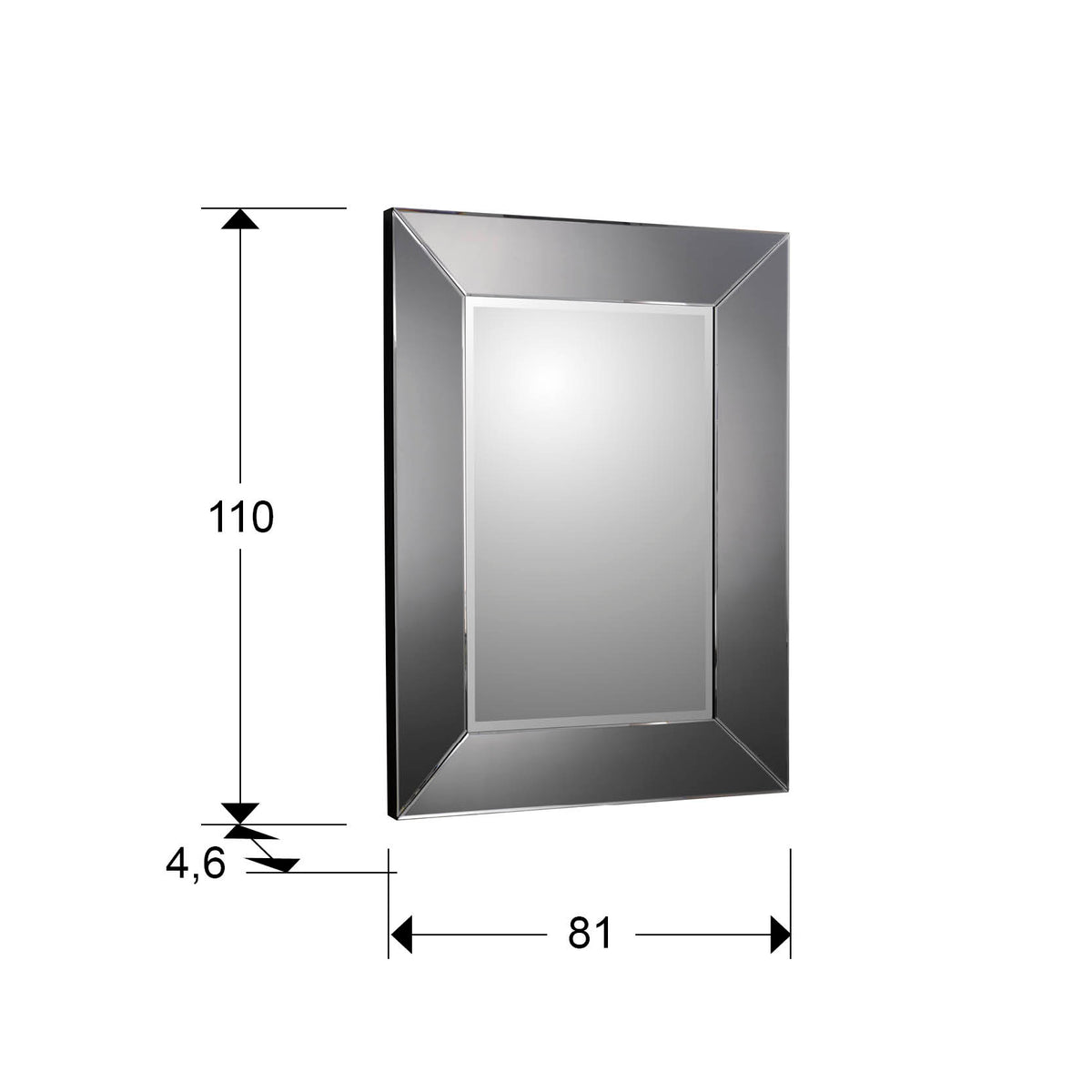 
Grand miroir mural design « Roma » - 81 x 110 cm