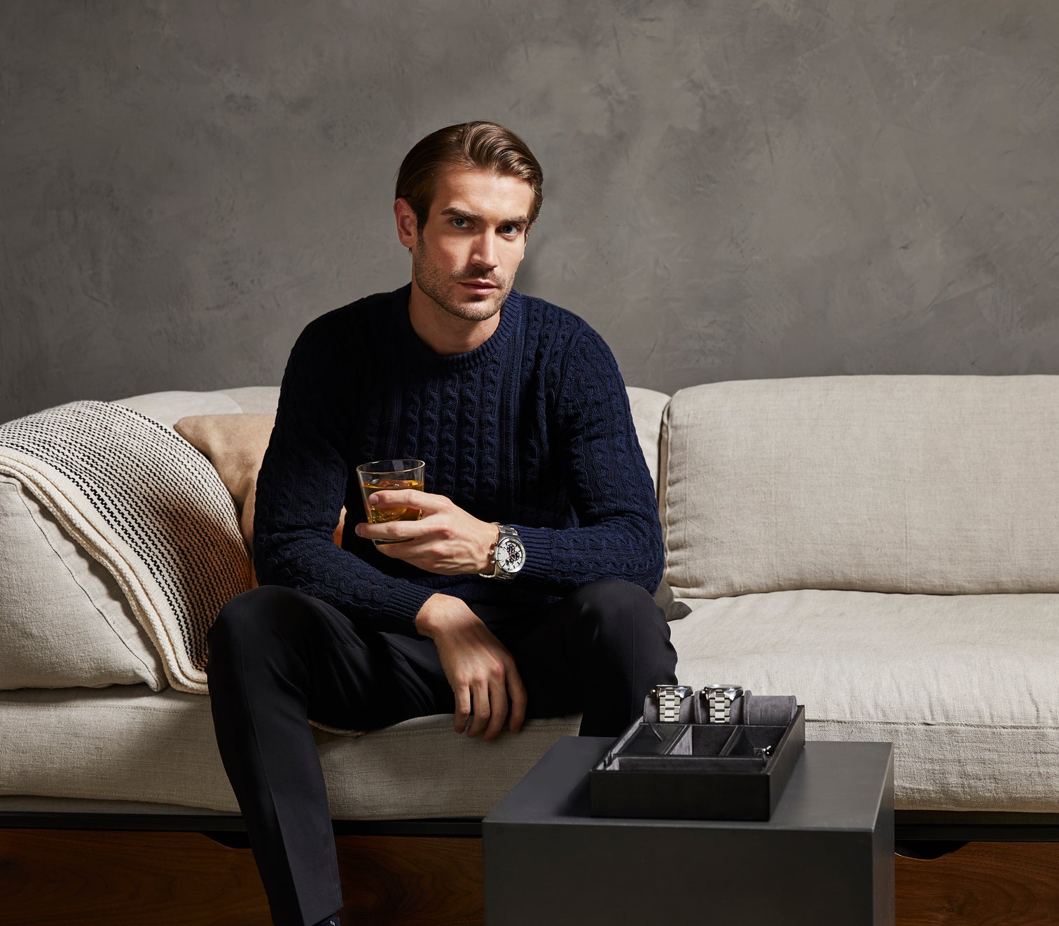 
Noble Genuine Leather Tray "Blake" - Black