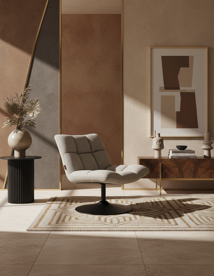 
Poltrona girevole di design «Bar» - Grigio chiaro