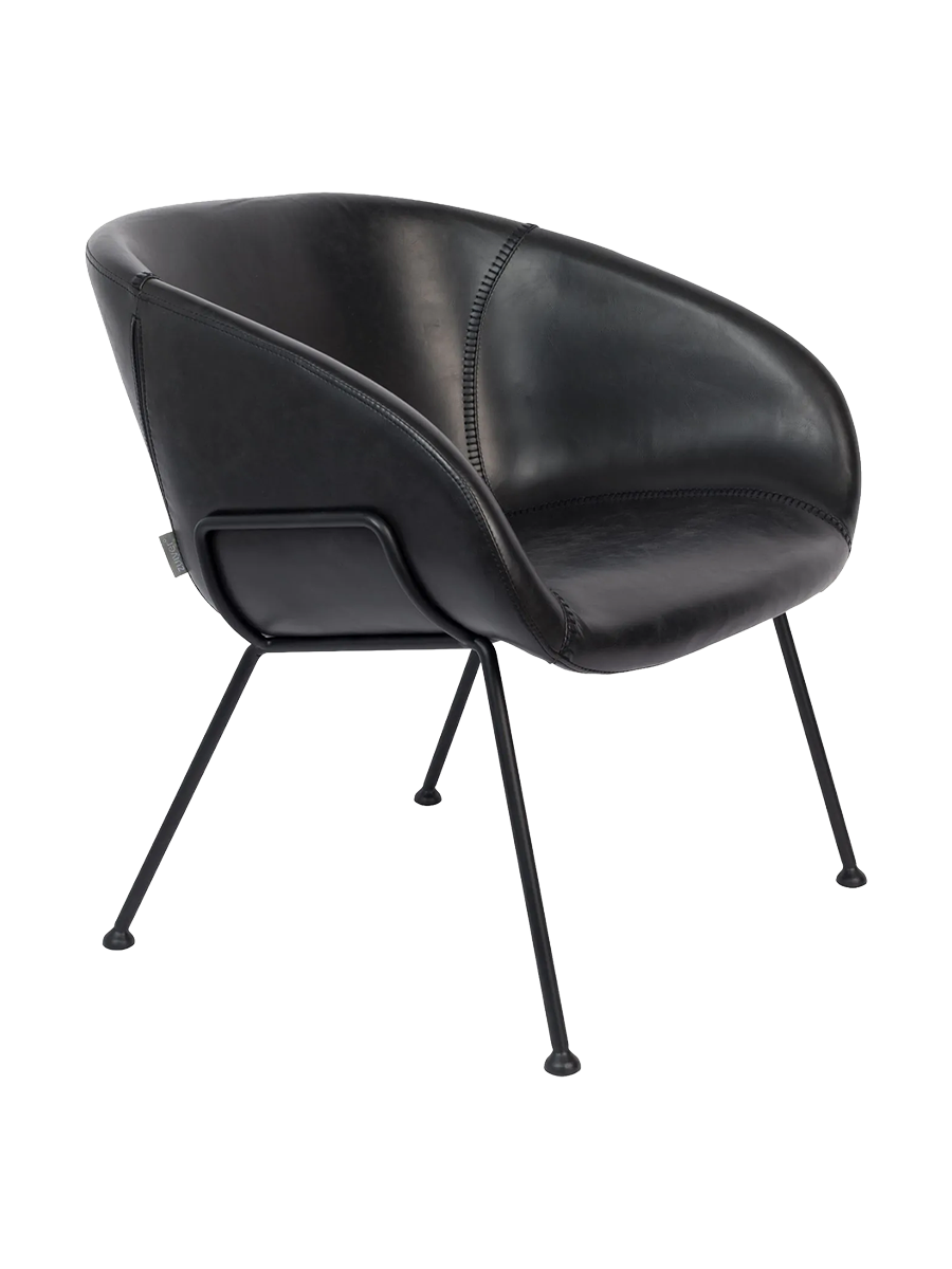 
Hochwertiger Design Loungesessel „Feston“ - Kunstleder Schwarz