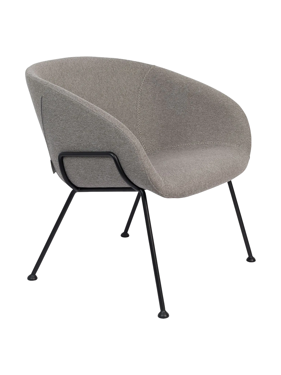 
Hochwertiger Design Loungesessel „Feston“ - Strukturstoff Grau