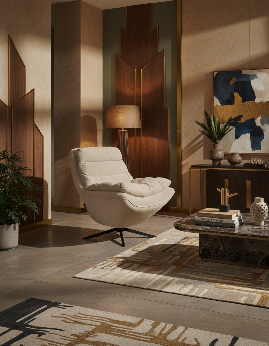 
Poltrona lounge di design «Vince» - Beige
