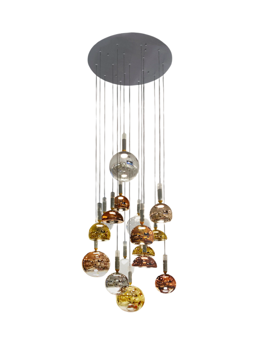 
LED design pendant and gallery light “Charlize” with remote control, 16 lights