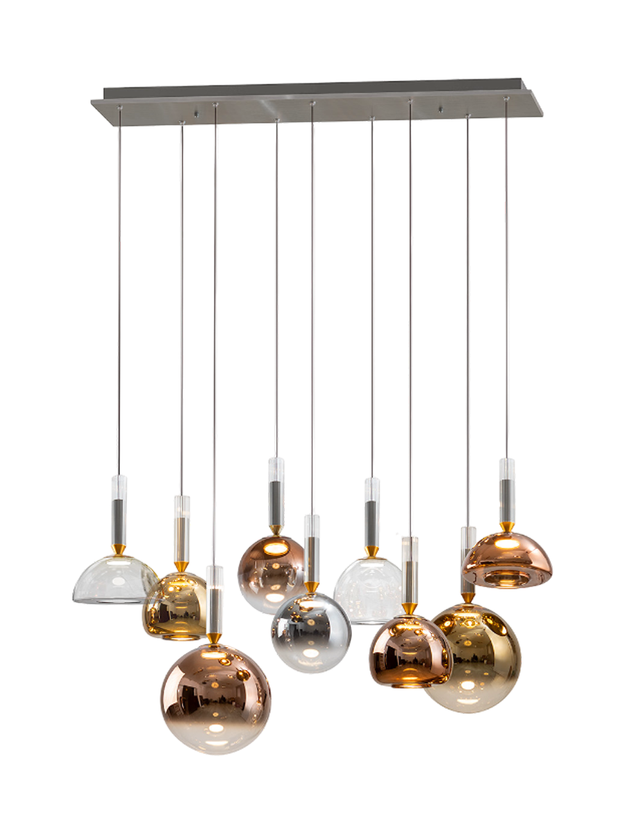 
LED Design Pendellampe „Charlize“ mit Fernbedienung, 9-flammig