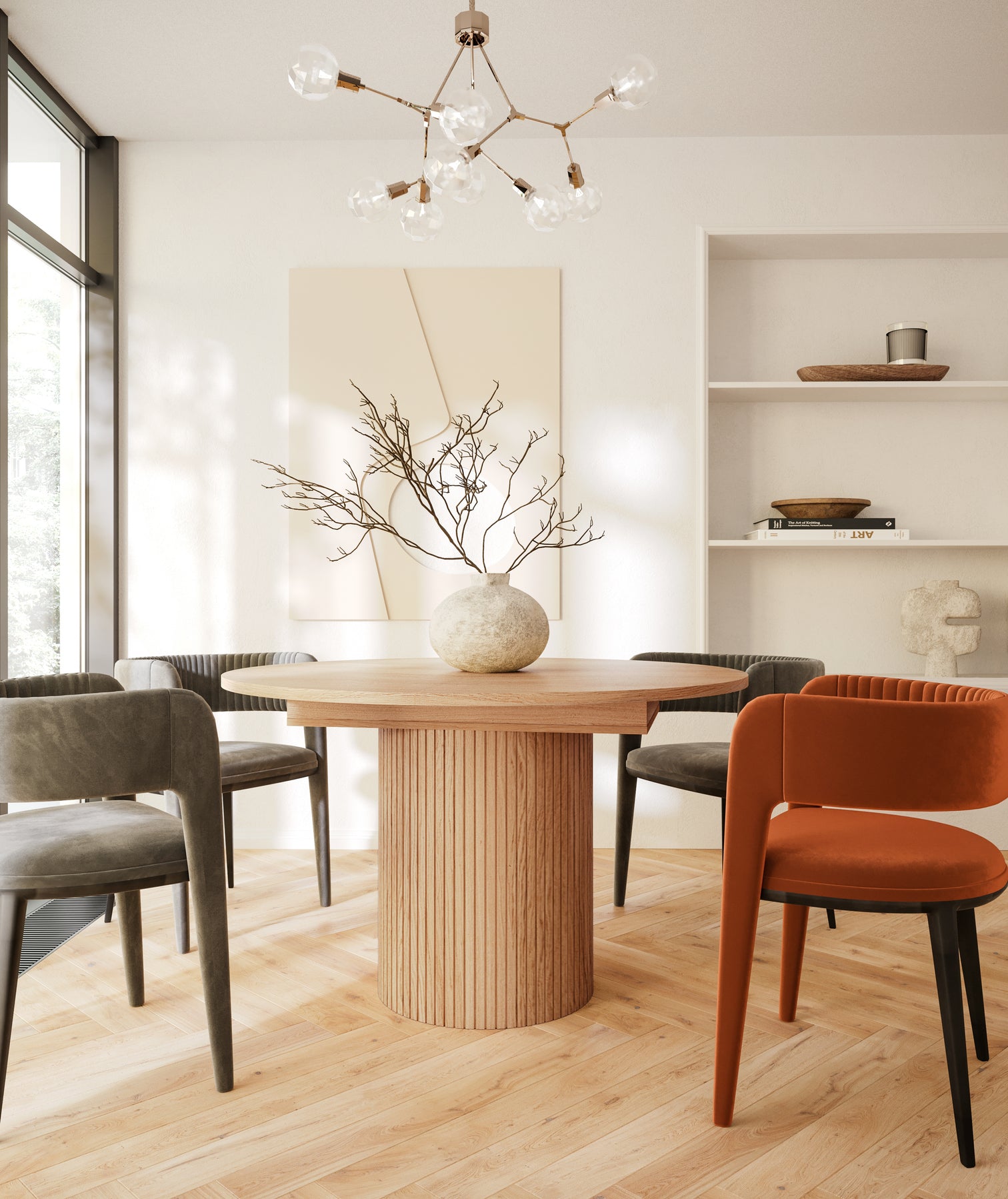 
High-quality, extendable dining table "Toscana" Ø 120-160 x 120 cm - Natural Oak