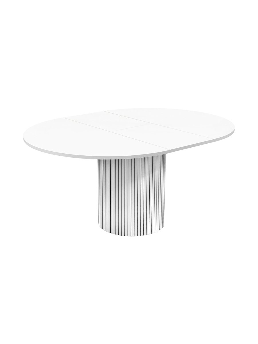 
High-quality, extendable dining table "Toscana" Ø 120-160 x 120 cm - White
