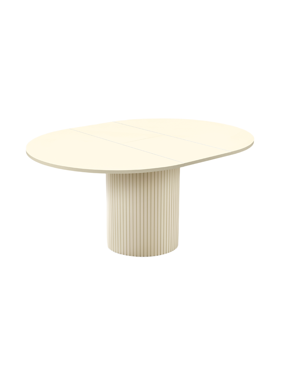 
High-quality, extendable dining table "Toscana" Ø 120-160 x 120 cm - Cashmere Beige