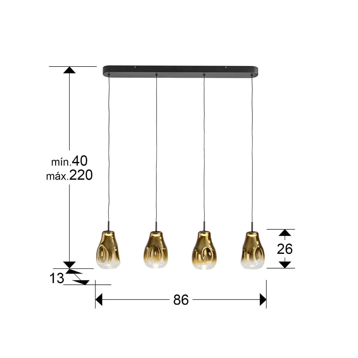 
Lampada a sospensione LED di design „Aledis“, a 4 luci