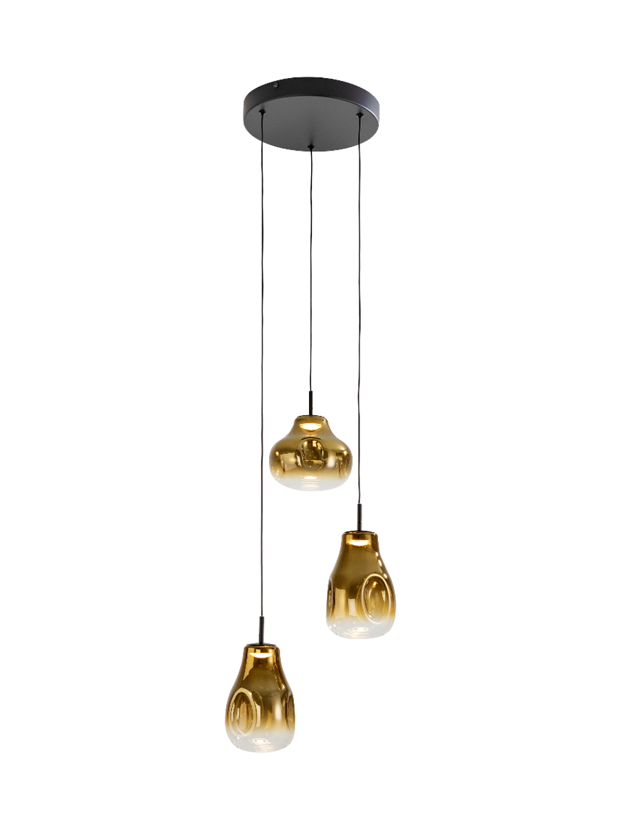 
LED designer pendant light “Aledis”, 3-bulb