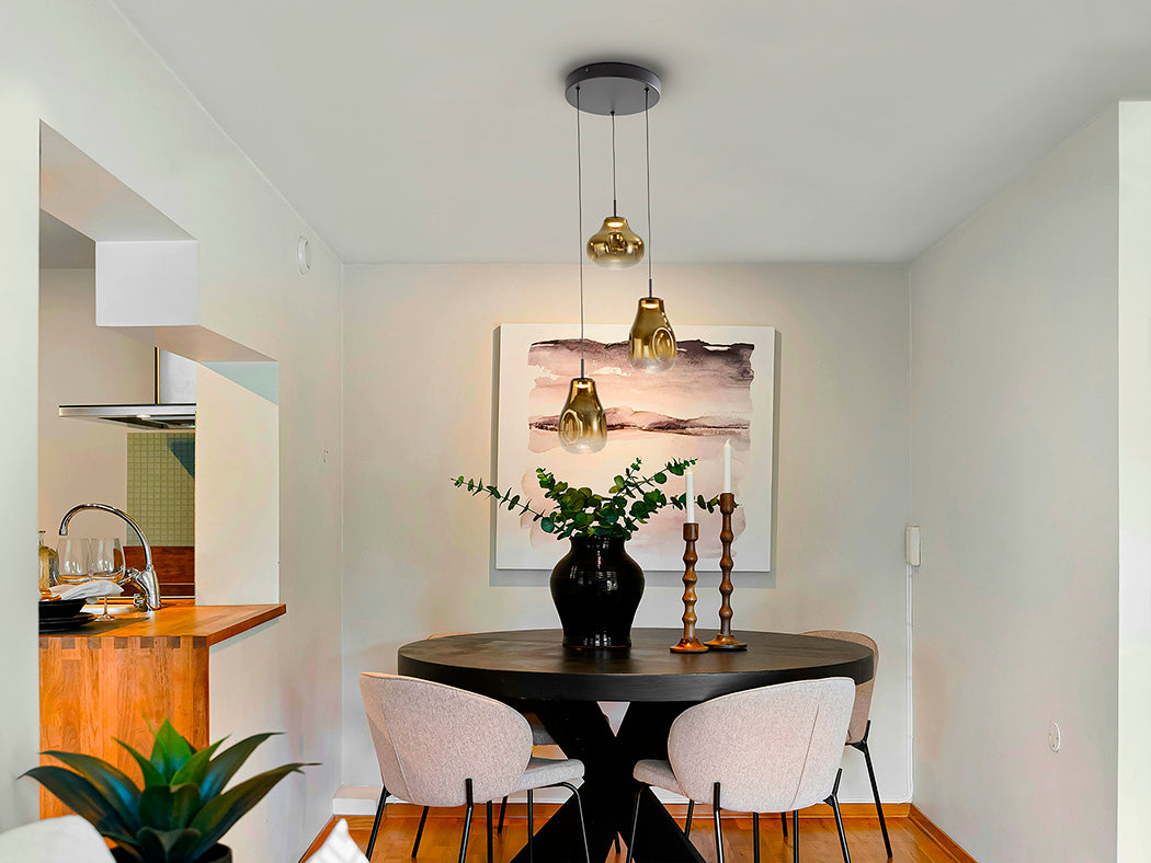 
LED designer pendant light “Aledis”, 3-bulb