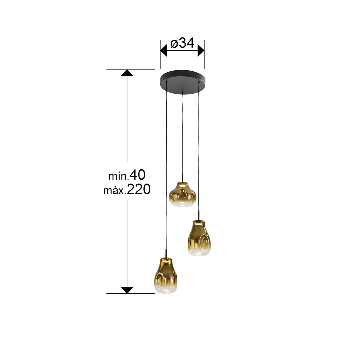 
Lampada a sospensione LED di design „Aledis“, a 3 luci