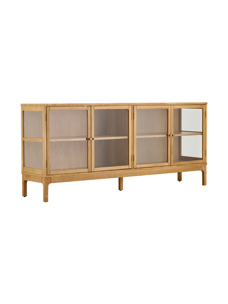 
Buffet design en bois « Zamora », 4 portes - Chêne brun foncé