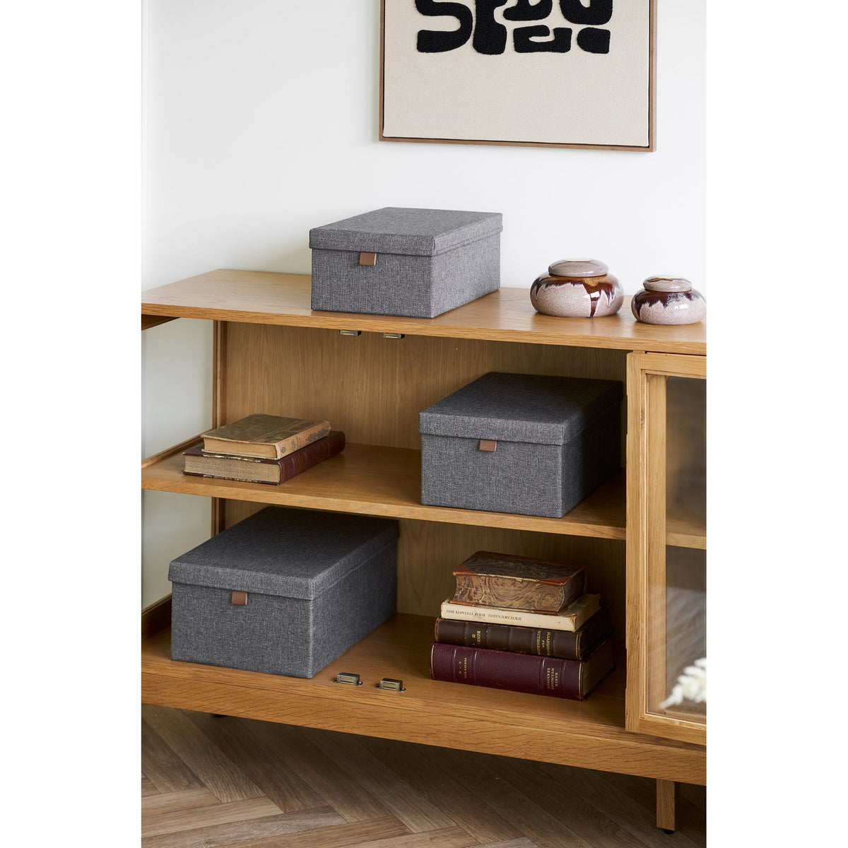 
Credenza in legno di design «Zamora», a 4 ante - Rovere Naturale