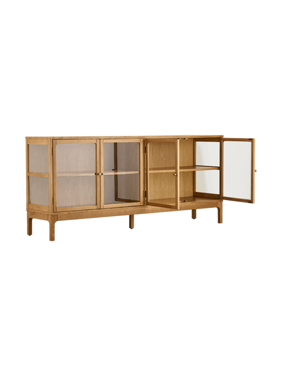 
Buffet design en bois « Zamora », 4 portes - Chêne naturel
