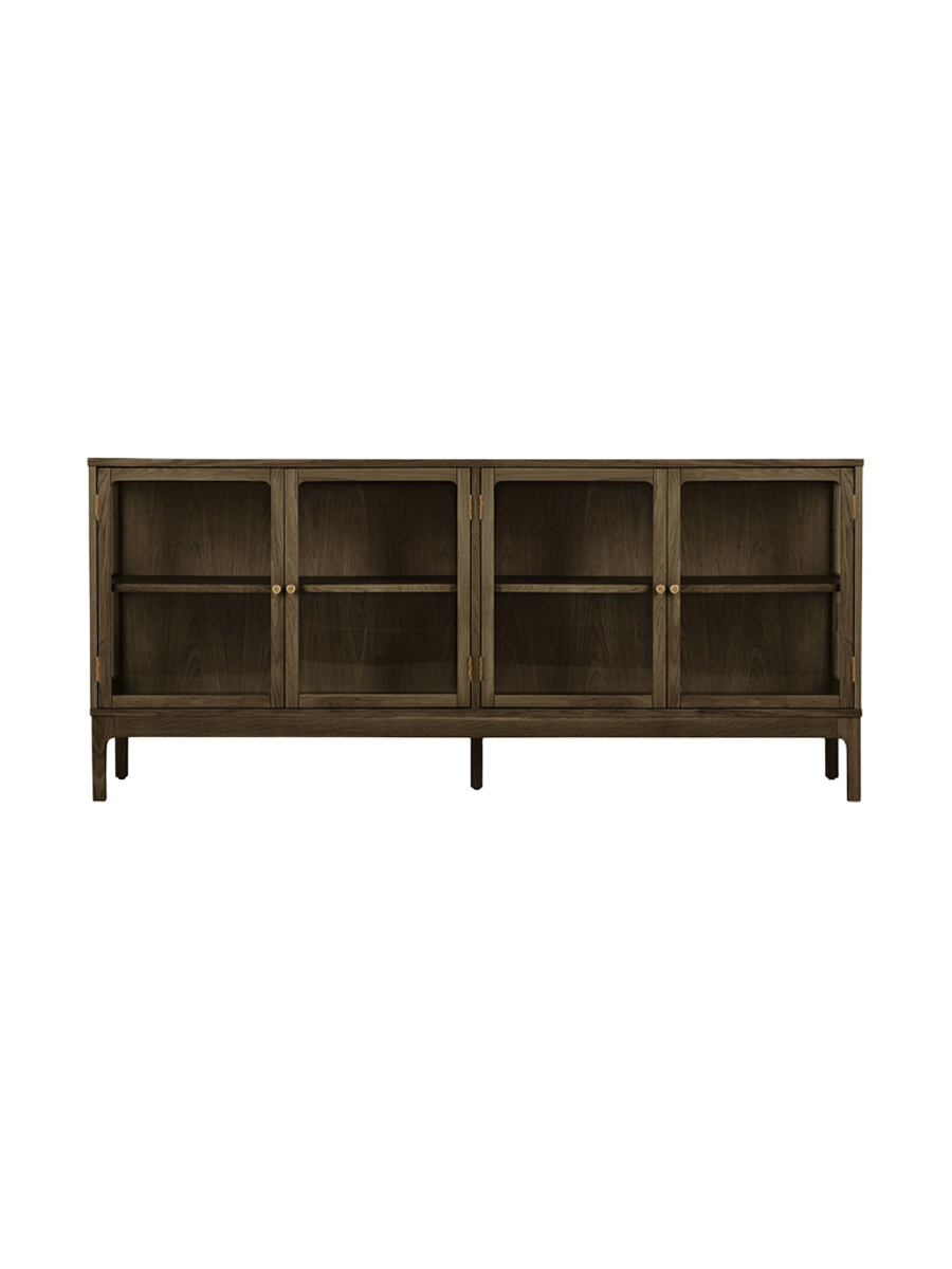 
Buffet design en bois « Zamora », 4 portes - Chêne brun foncé