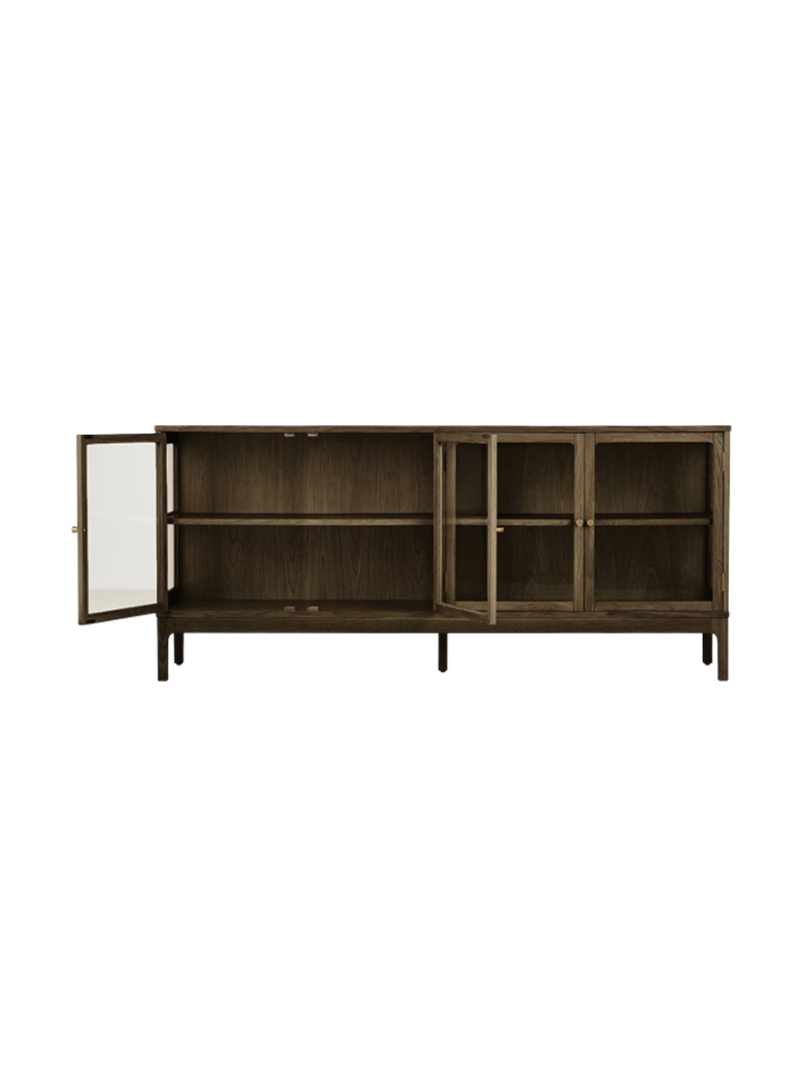 
Buffet design en bois « Zamora », 4 portes - Chêne brun foncé