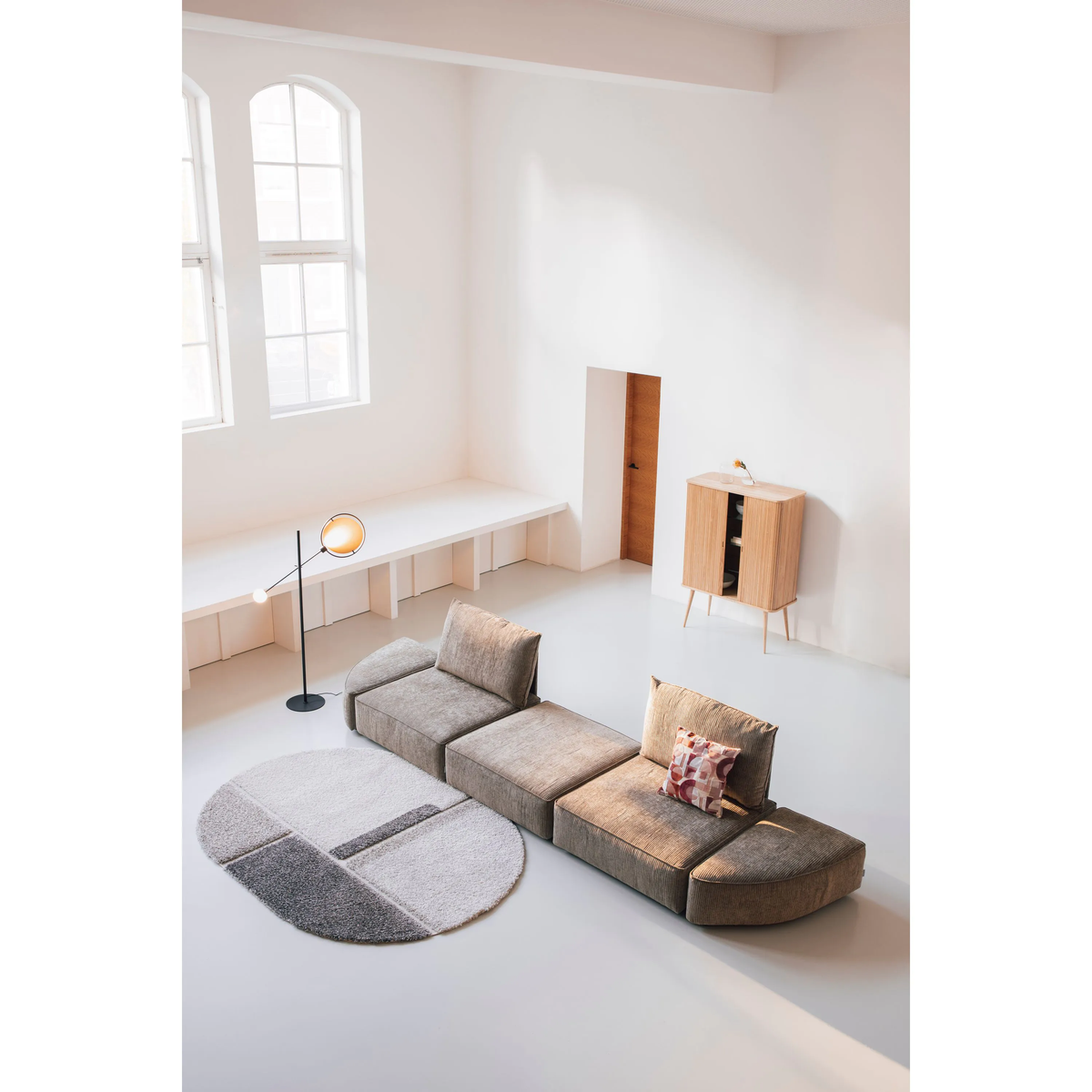 
4.5-Sitzer Design Sofa „Hunter“, Moos