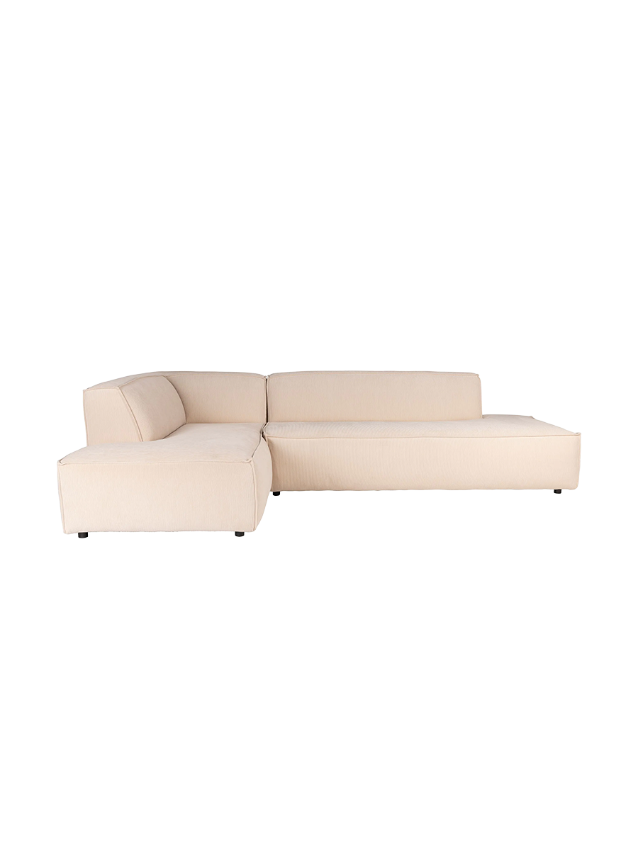
Canapé d'angle design haut de gamme 5 places « Fat Freddy » - Naturel / Liens