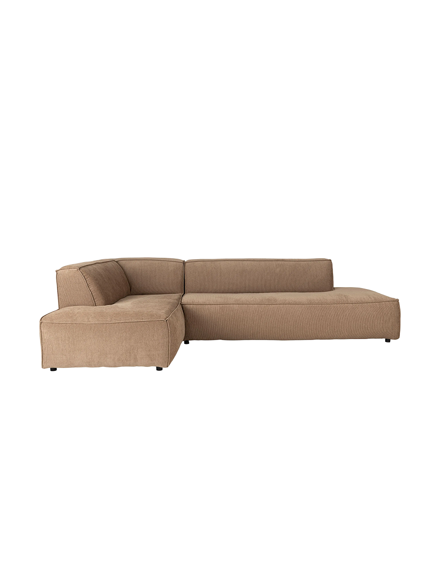 
Canapé d'angle design haut de gamme 5 places « Fat Freddy » - Caramel / Liens